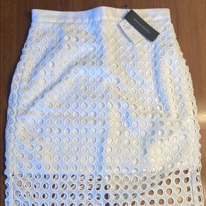 NWT Banana Republic white lace overlay pencil skirt